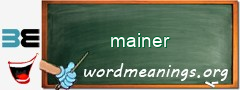 WordMeaning blackboard for mainer